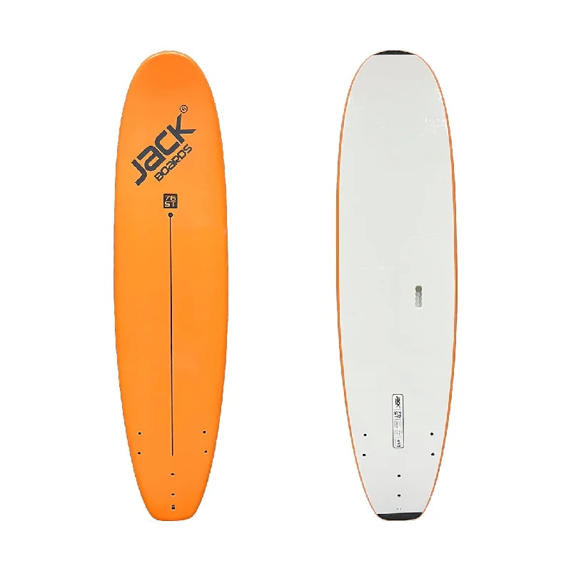 surfboard fins with optimized template for precision-7’6” - JACK BOARDS  - ST (Standard) - Soft Top - Orange - 3 soft PIP fins - Price: 145,900 LKR