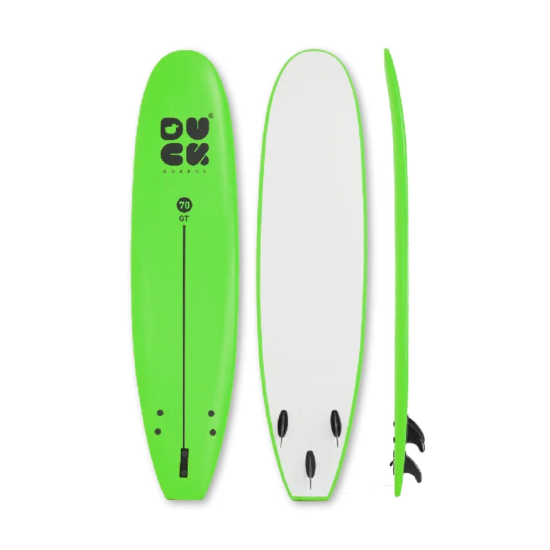 surfboard fins with smooth edges for gentle rides-7’0” DUCK Boards - GT  - Soft - Green - 3 soft PIP fins - 102,000 LKR