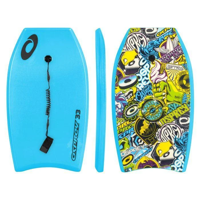 longboard surfboards for carving tight arcs-Osprey 33" Stickers Bodyboard Blue