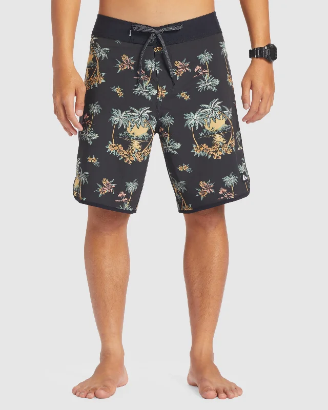 surf clothing for beach runs-Mens Surfsilk Scallop 19" Boardshorts