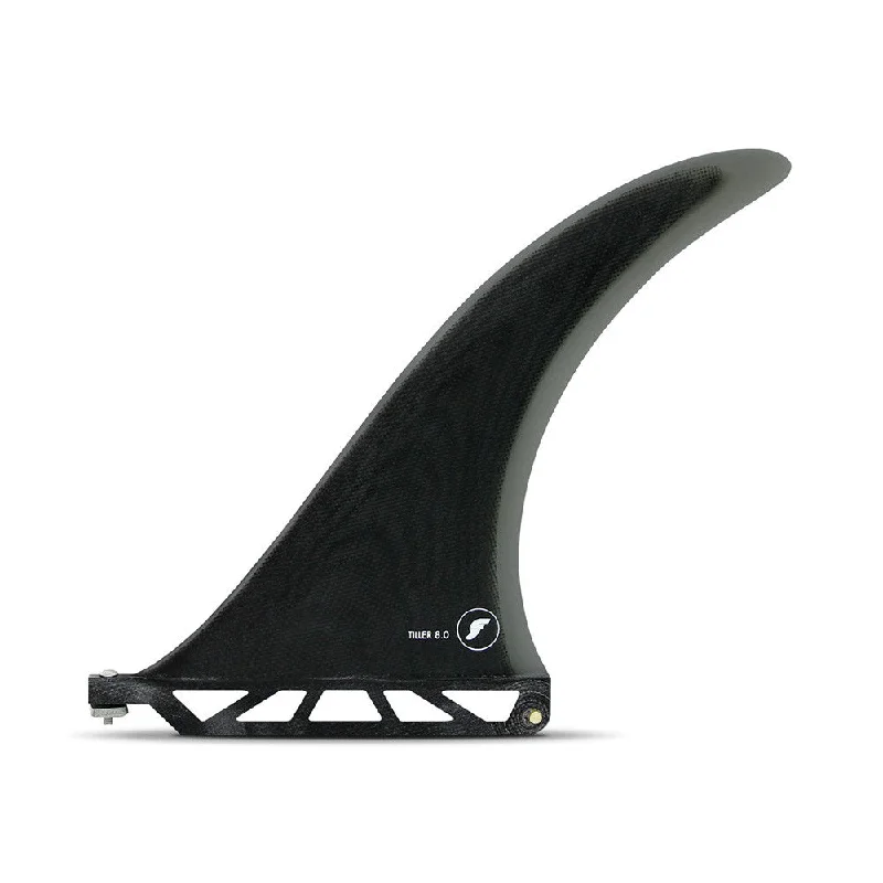 surfboard fins for more balance in the water-Futures Fins Tiller 8.0 Longboard Fin - Black / Smoke