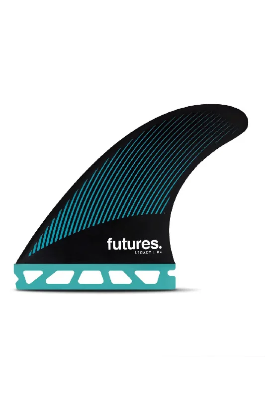 surfboard fins for quicker pivots-Futures Fins R4 Legacy Thruster Fin - Teal/ Black