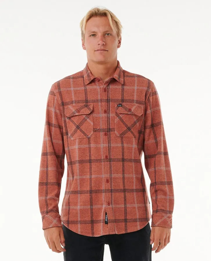 surf clothing with enhanced fit for women surfers-Rip Curl Mens Shirt Grid Long Sleeve