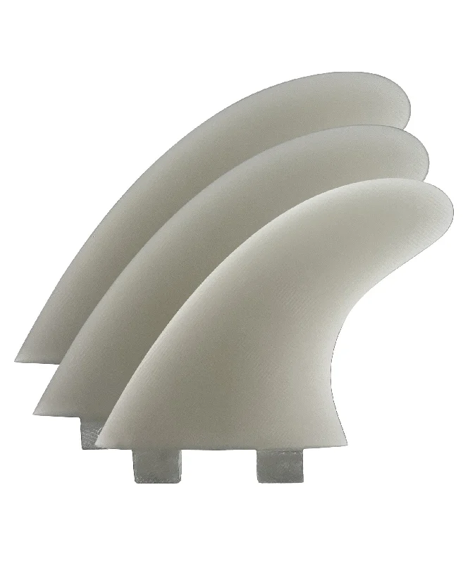 surfboard fins with streamlined shapes for speed-SIDEWAYS FIBREGLASS THRUSTER FIN SET