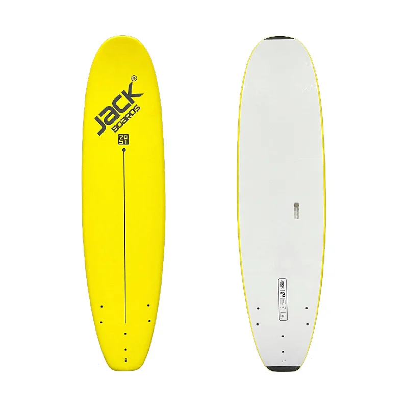 surfboard fins for expert riders-7’0” - JACK BOARDS  - ST (Standard) - Soft Top - Yellow - 3 soft PIP fins - Price: 136,900 LKR