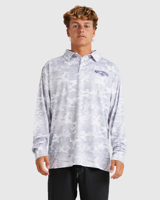 surf clothing for multi-surf conditions-Mens Fisho UPF 50 Long Sleeve Surf Shirt