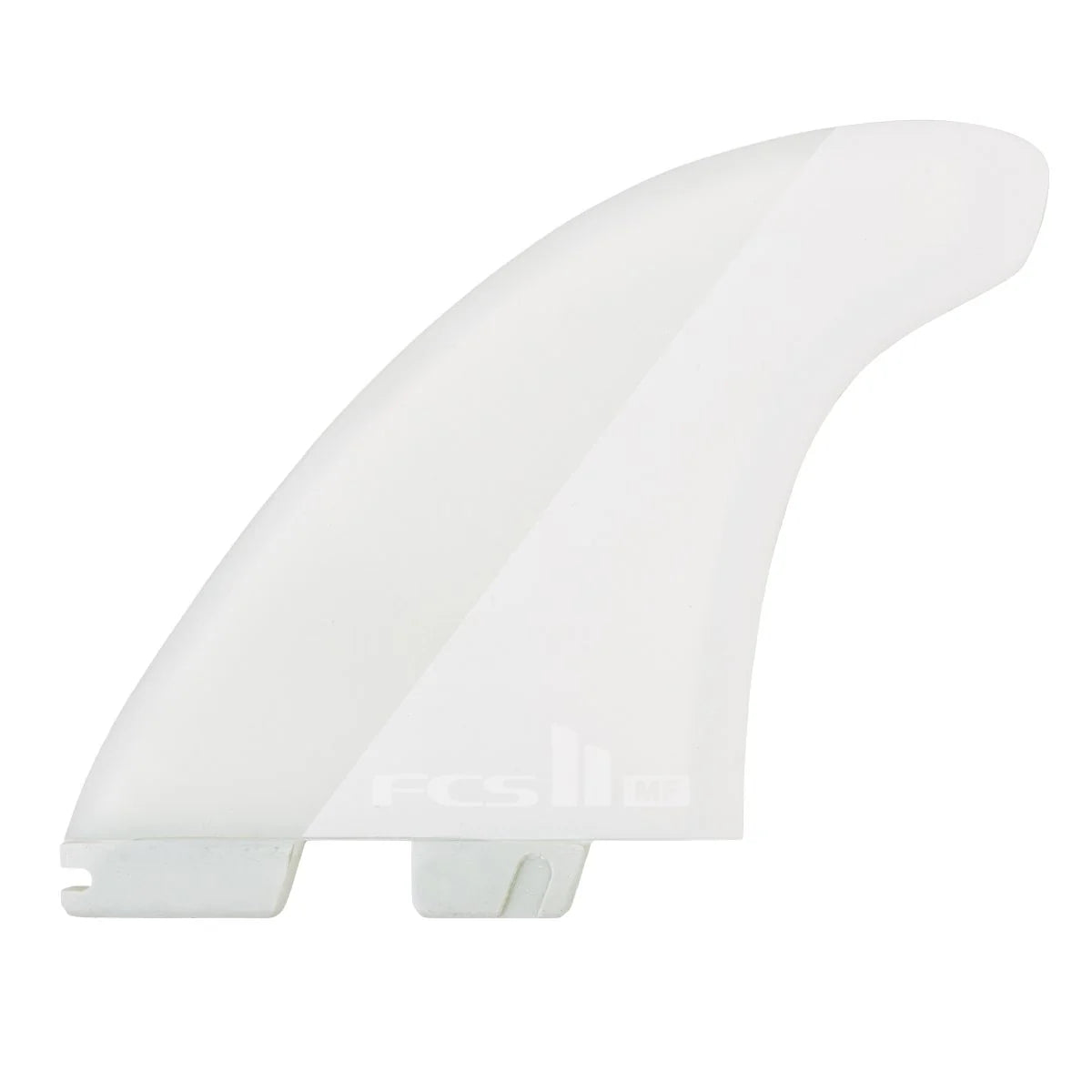 surfboard fins with deep rake for better grip-FCS ll MF Performance Core Twin + 1 - White