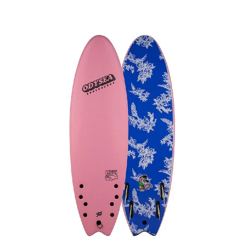 surfboard travel accessories for a convenient trip-Catch Surf Odysea 6'0" Skipper Quad X Sierra Lerback Pro Surfboard - Pink / Purple