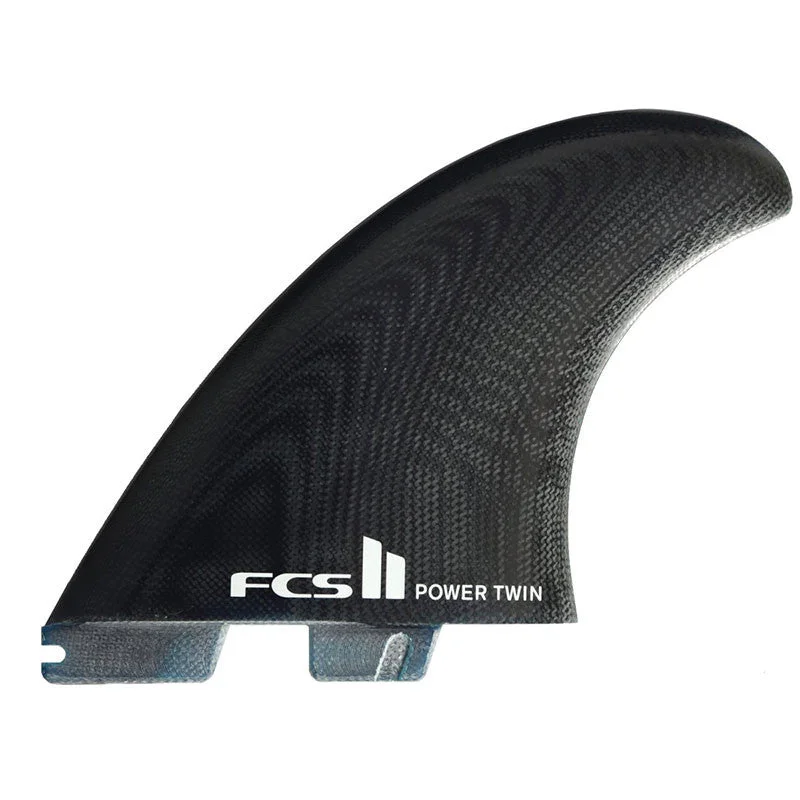 surfboard fins with stronger base for added power-FCS II Power Twin + Stabilizer Fins - Black