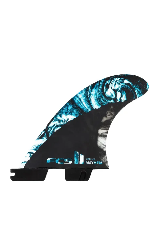 surfboard fins for maximizing grip in turns-FCS II MB PC Carbon Medium Tri Fin Set - Blue