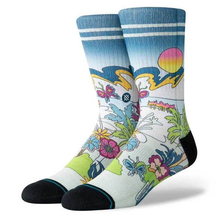 surf clothing for protection against wind chill-Stance Total Paradise Sock - Multi