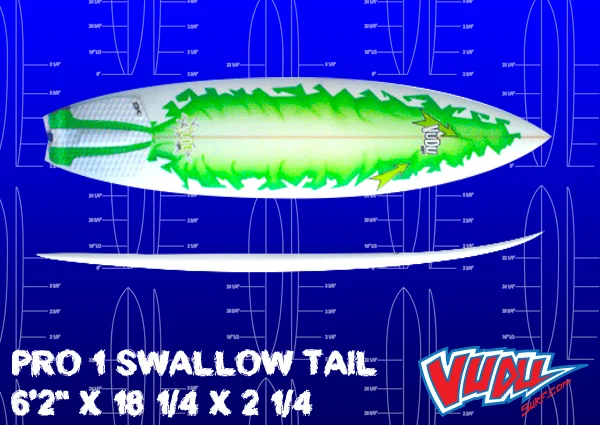 surfboard tail covers with cushioning for impact protection-VUDU PRO 1 SWALLOW TAIL