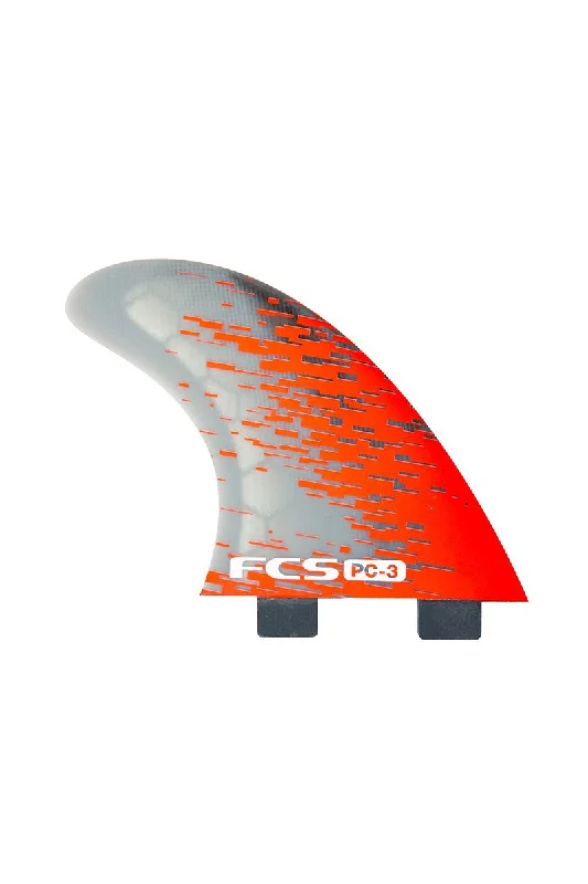 surfboard fins for quick wave navigation-FCS PC-3 Tri Fin Set - Red / Smoke