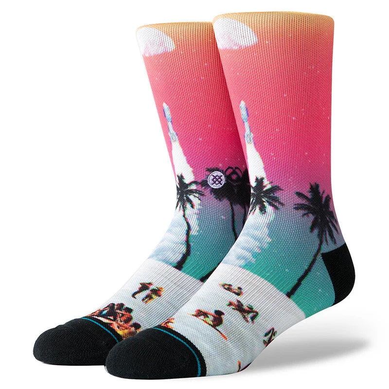 surf clothing for protecting skin from saltwater-Stance Moon Beach Sock - Fuschia