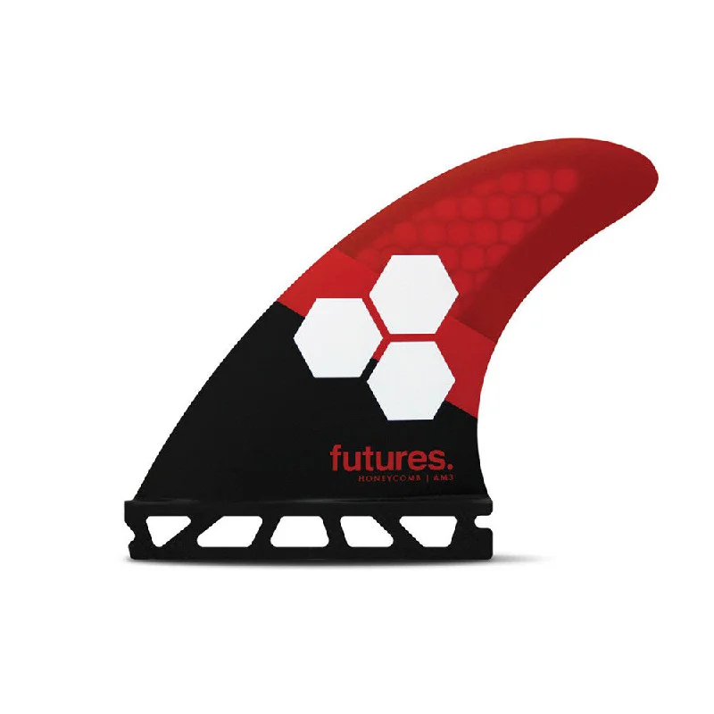 surfboard fins for added power in drops-Futures Fins AM3 Thruster Fin - Red / Black