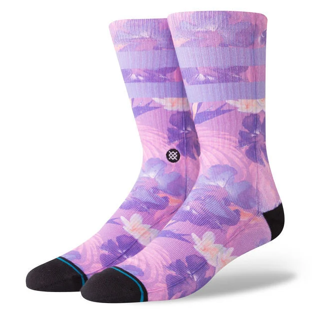 surf clothing for beach hikes-Stance Pau Crew Sock - Violet