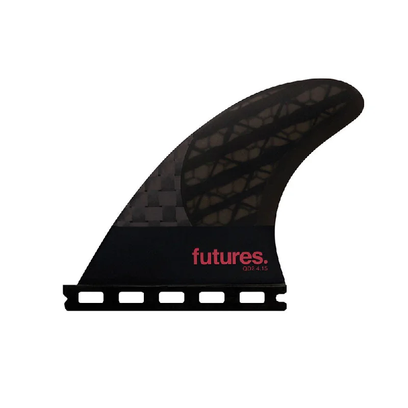 surfboard fins for retro boards-Futures Fins QD2 4.15 Blackstix 3.0 Quad Rear Fin Set - Smoke / Violet