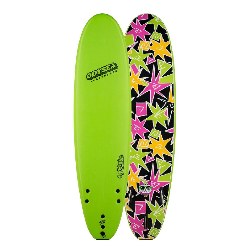 surfboard grip handles for easy lifting-Catch Surf Odysea 7'0" Log X Kalani Robb Pro Surfboard - Lime Green