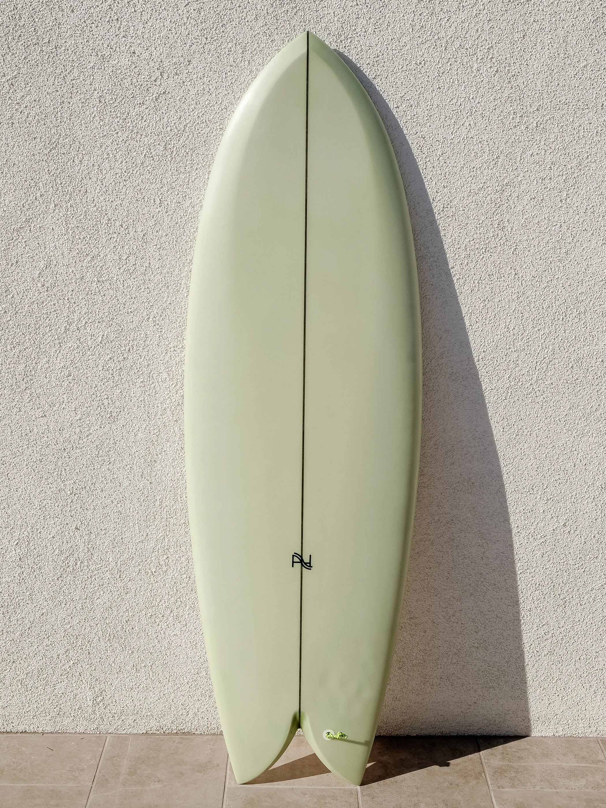 longboard surfboards for weekend beach sessions-A&H Vessels | 5’6” Quickbeam Light Sage Surfboard (USED)