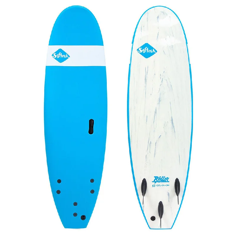 surfboard edge protectors for minimizing damage-Softtech Roller 7'6" Surfboard - Blue