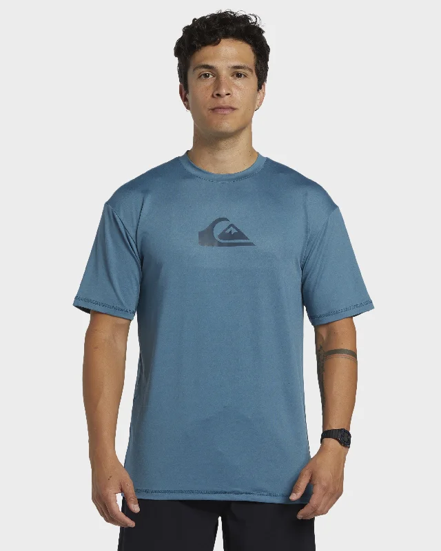 surf clothing with flatlock stitching for comfort-Mens Solid Streak Short Sleeve Surf T-Shirt