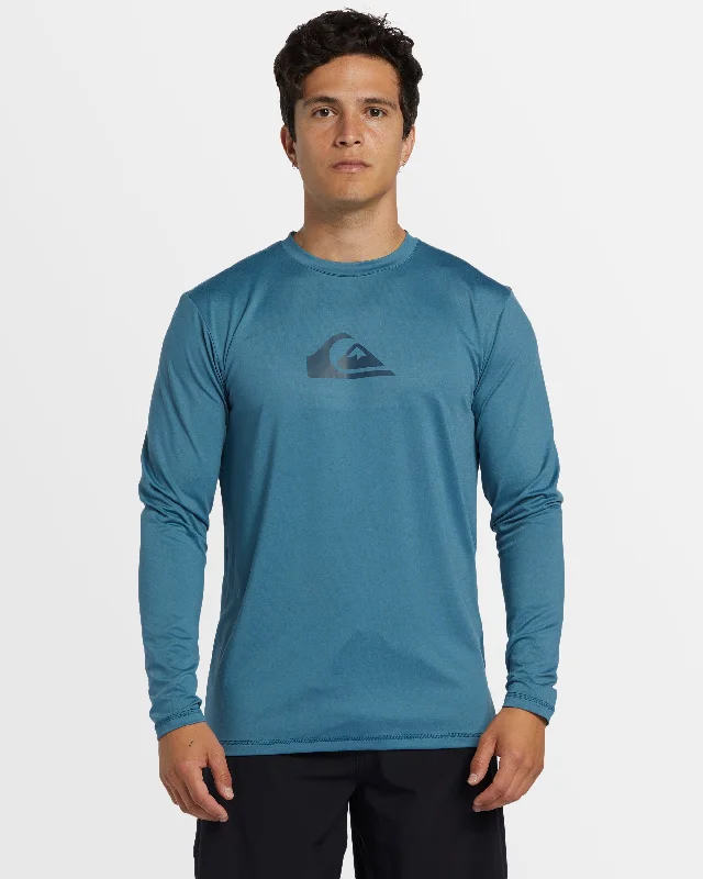 surf clothing for casual beach hangs-Mens Solid Streak Long Sleeve UPF 50 Surf T-Shirt