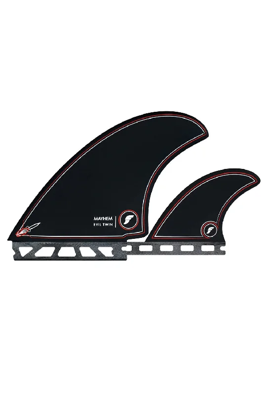 surfboard fins for big wave surf-Futures Fins Mayhem Evi Twin + 1 Fin Set - Black