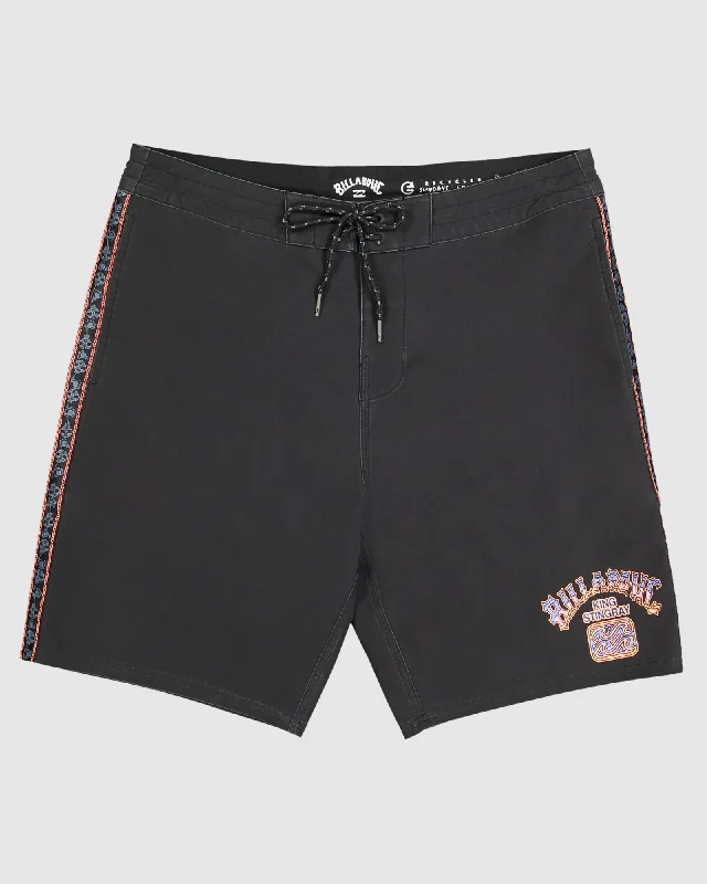 surf clothing with flexible cuffs and ankles-Mens King Stingray Placement Lo Tide Boardshorts