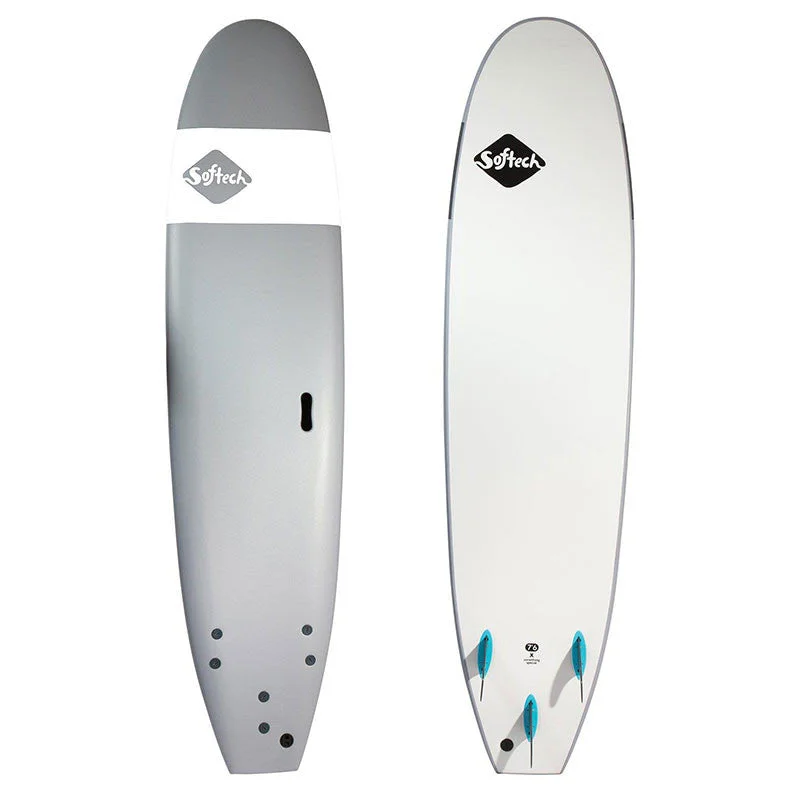 surfboard seat mounts for secure travel-Softtech Handshaped Softboard 8'0" Surfboard - Grey