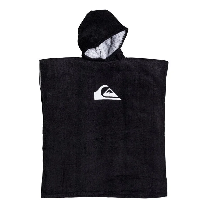 surfboard quick-release fin system for easy swaps-Quiksilver Youth Hoody Changing Towel - Black