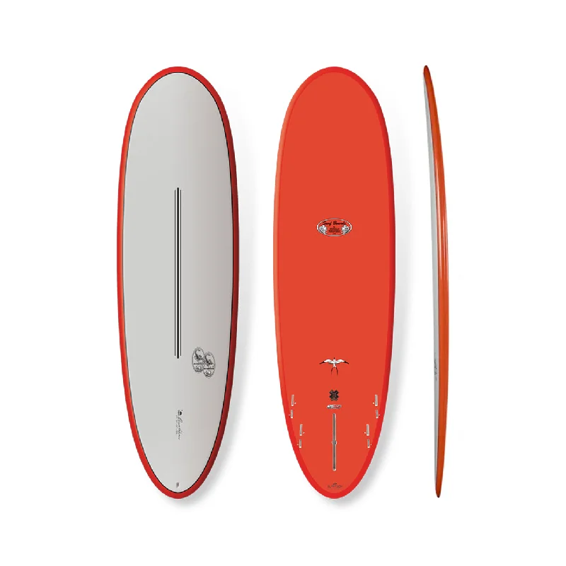 surfboard travel accessories for a convenient trip-6’4” Donald Takayama - Scoprion 2 - TufLite V-Tech - Red - FCSll (4+1)