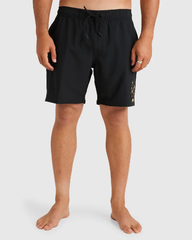 surf clothing for beach hikes-Mens Falcon Elastic 17" Boardshorts