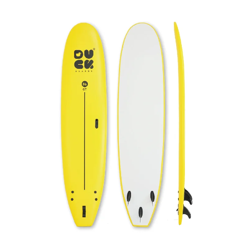 surfboard fins for consistent performance-8’6” DUCK Boards - GT  - Soft - Yellow - 3 soft PIP fins - 139,000 LKR