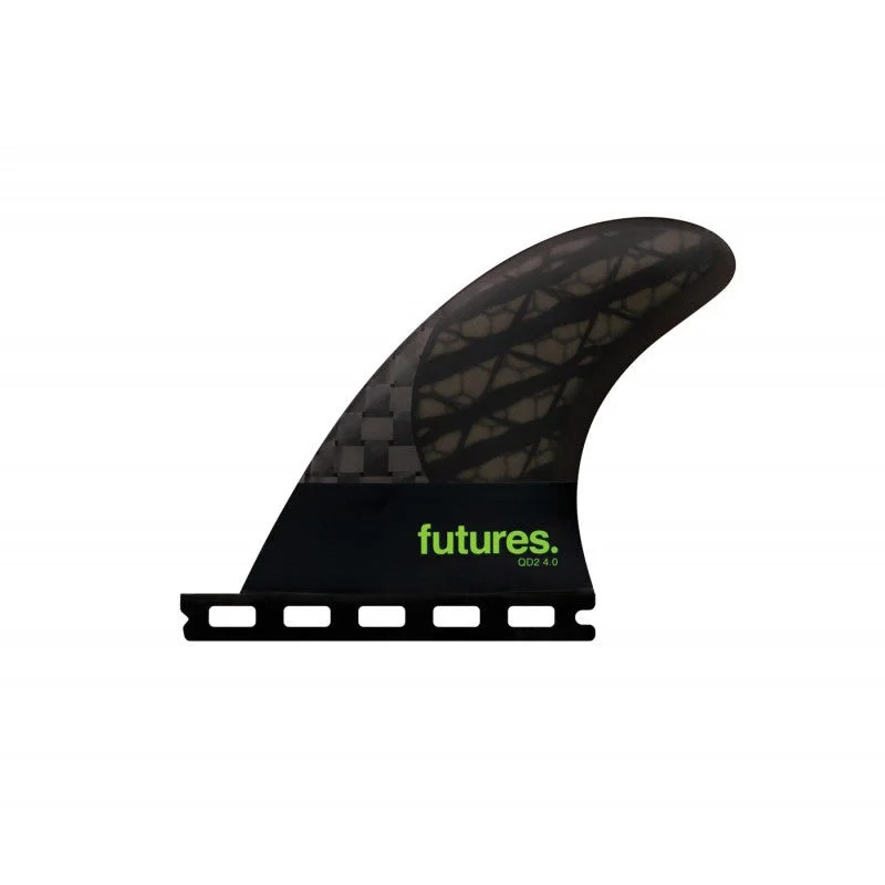 surfboard fins for consistent performance-Futures Fins QD2 4.0 Blackstix Quad Rear Pair - Smoke/Light Green