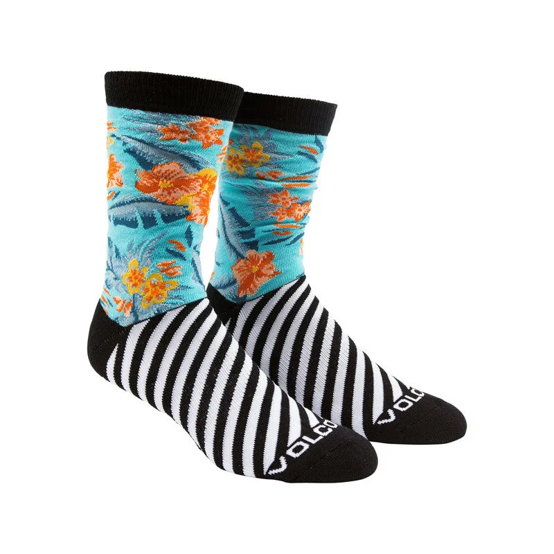 surf clothing for off-season surfing-Volcom Snazzy Socks - Blue Bird