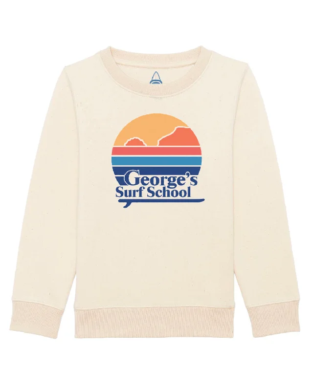 surf clothing for beach hikes-Kids G-Surf Retro Sweatshirt - Natural