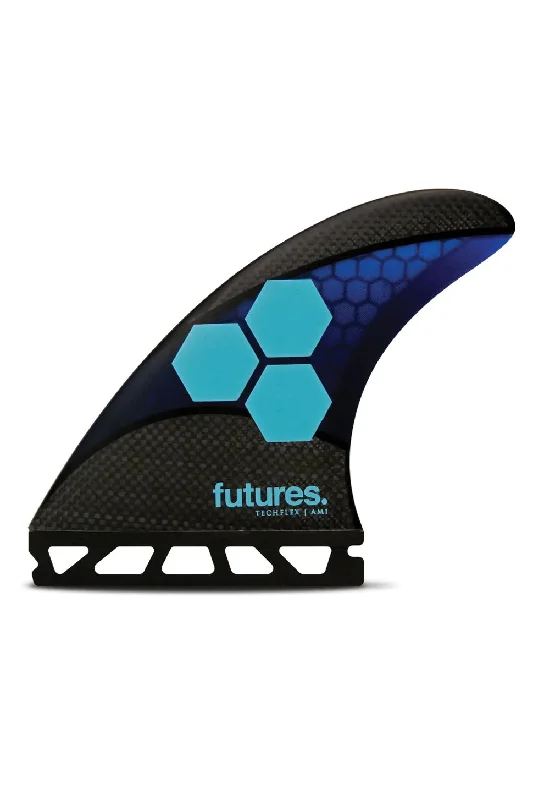 surfboard fins for extra grip in hard turns-Futures Fins AM1 Techflex Thruster Fin - Blue / Cyan