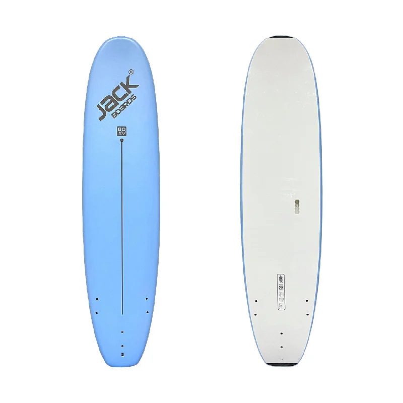 surfboard fins with greater depth for stability-8’0” - JACK BOARDS  - XV (Extra Volume) - Soft Top - Light Blue - 3 soft PIP fins - Price: 152,900 LKR