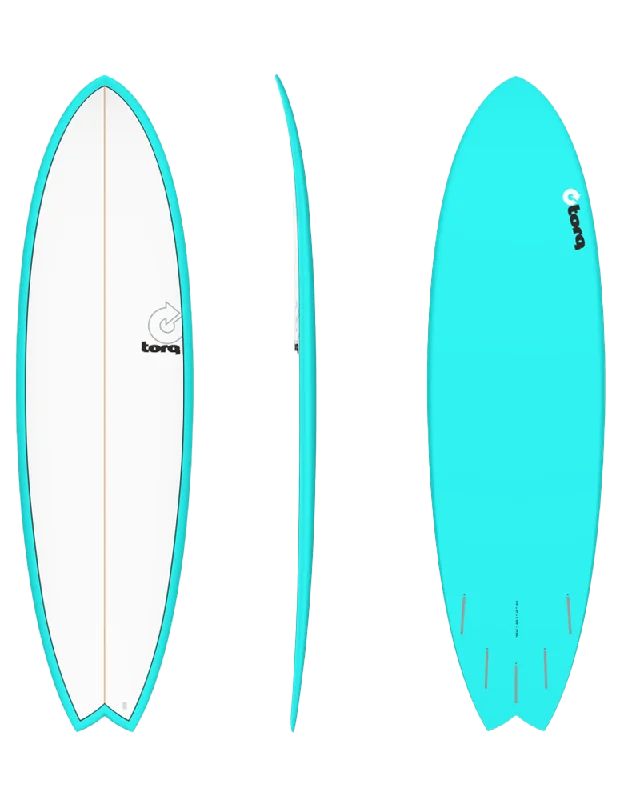 longboard surfboards with great stability-6'6" Mod Fish Surfboard in Miami Blue & Pinline