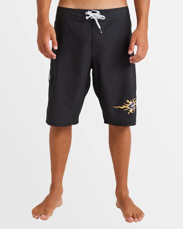 surf clothing with extra-large collars for protection-Mens Flame OG Boardshorts