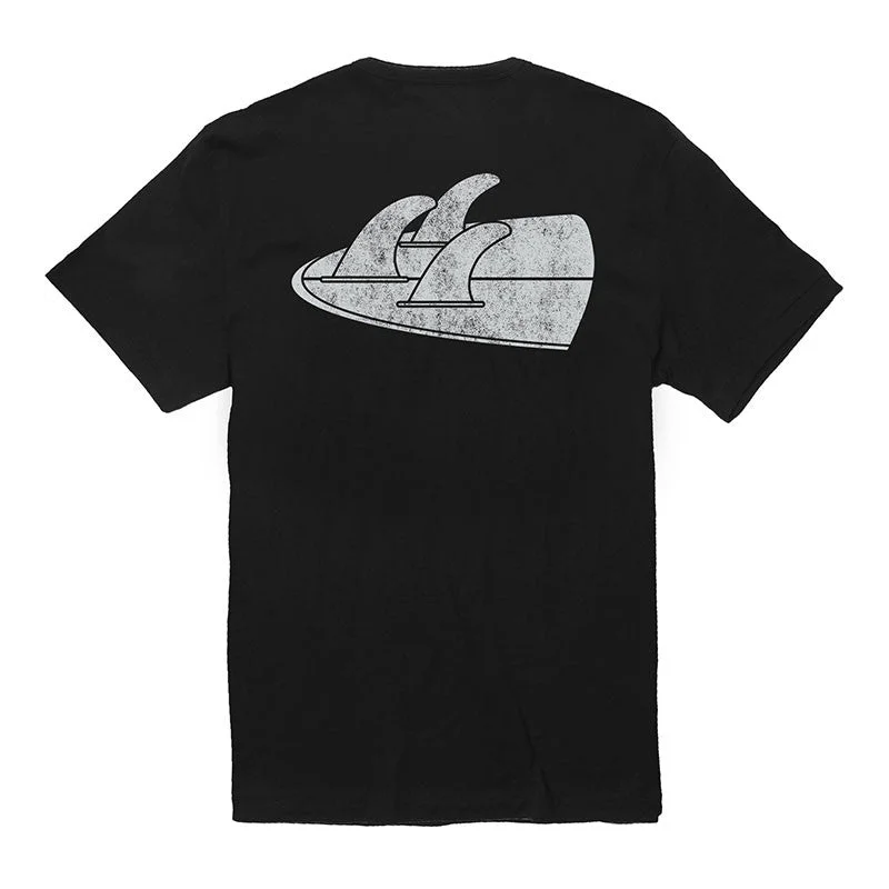 surfboard fins for stability in choppy conditions-Vissla Backward Fin Beach Grit Tee - Phantom