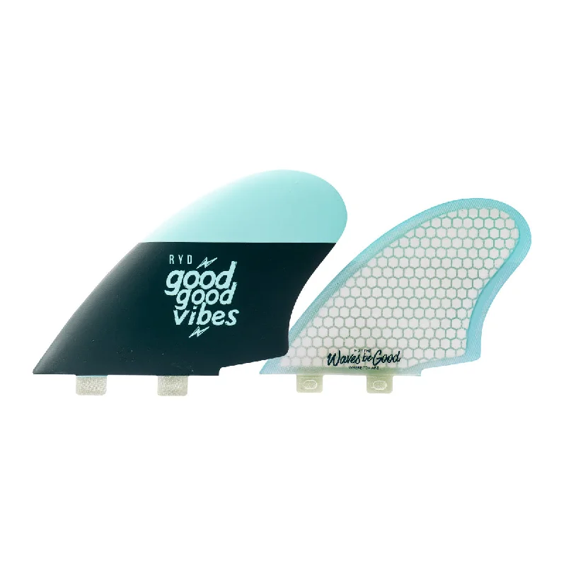 surfboard fins for aggressive surfing-RYD Twin/Keel Fins - Layback Range - Good Good Vibes - 2 Tab (OLD)