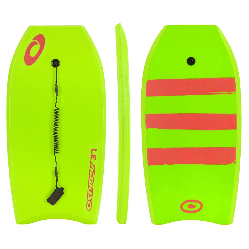 longboard surfboards for smooth wave entry-Osprey 37" Stripe Bodyboard Green